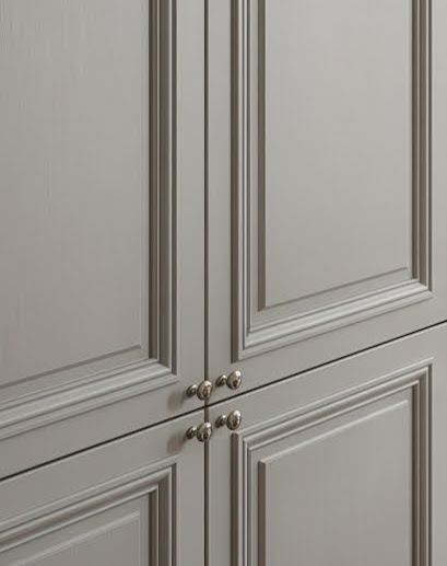 Classic kitchen doors closeup
